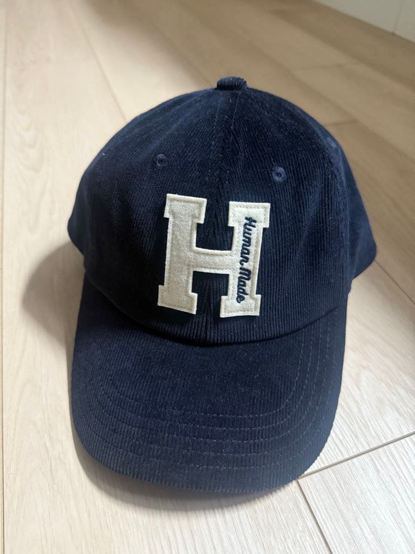 Human Made ネイビーコーディロイキャップ Hロゴ