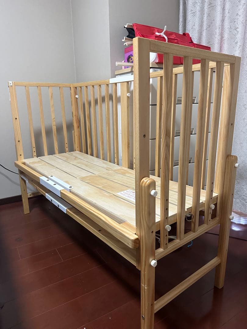 そいねーる3 木製ベビーベッド マットレス付き