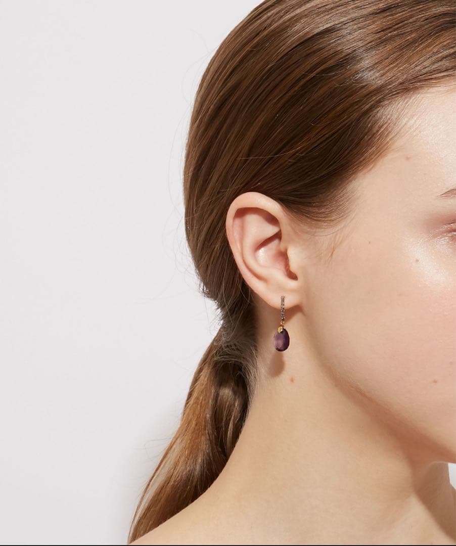 ARTIDA OUD アメジスト パヴェダイヤモンド シングル ピアス