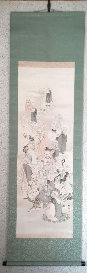 十六羅漢の図　掛軸　H1
