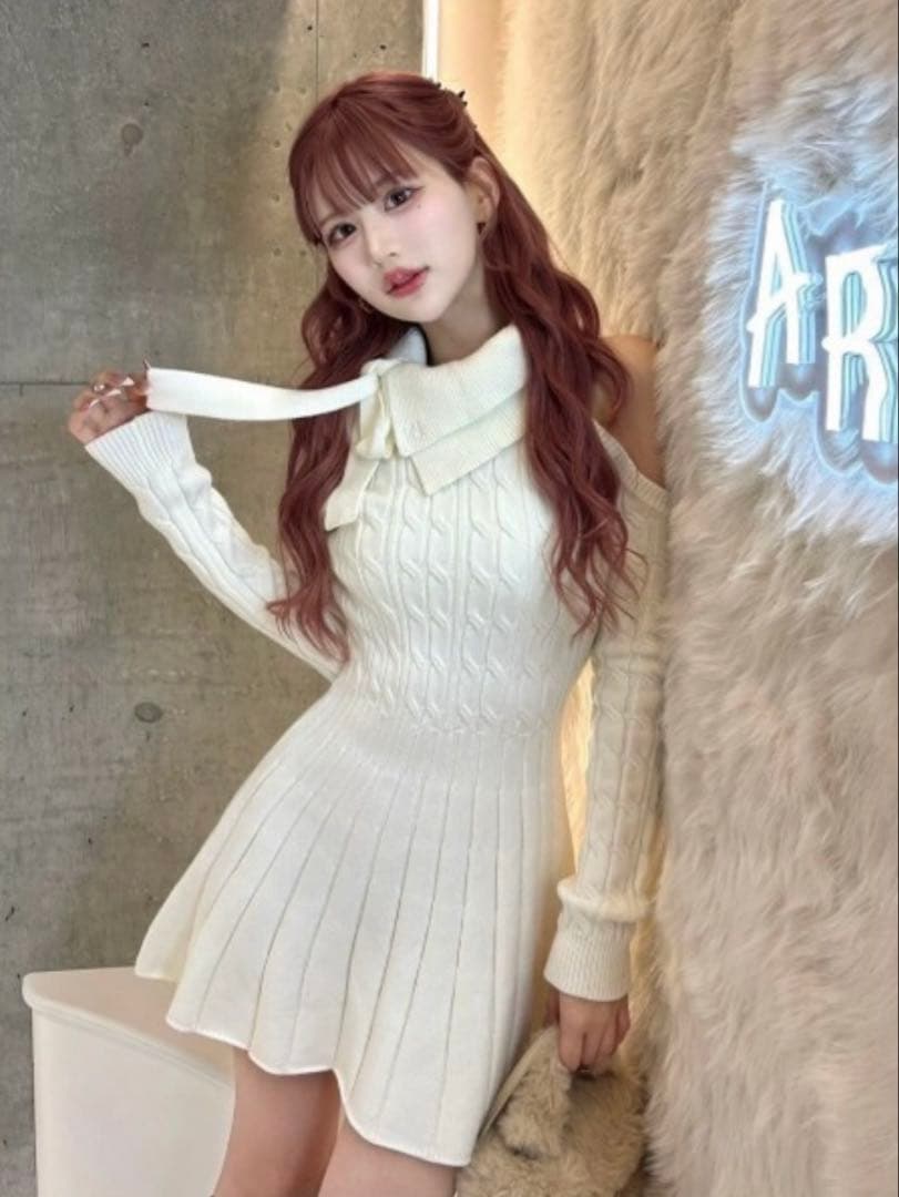 darich アメスリフレアニットミニワンピース