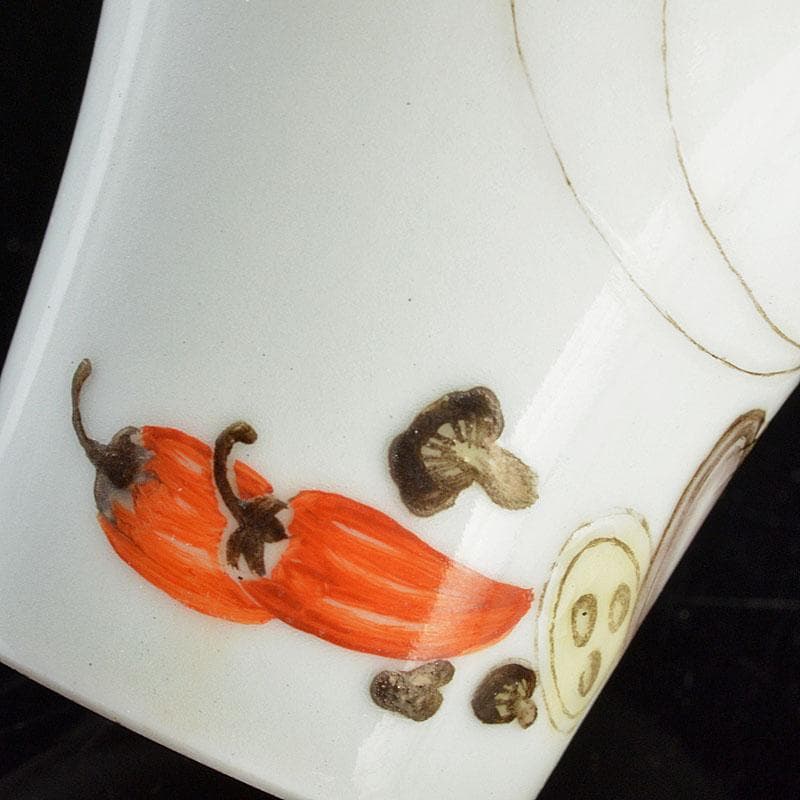 中国　景徳鎮　粉彩　蟋蟀文　酒杯　一對　M　R4791