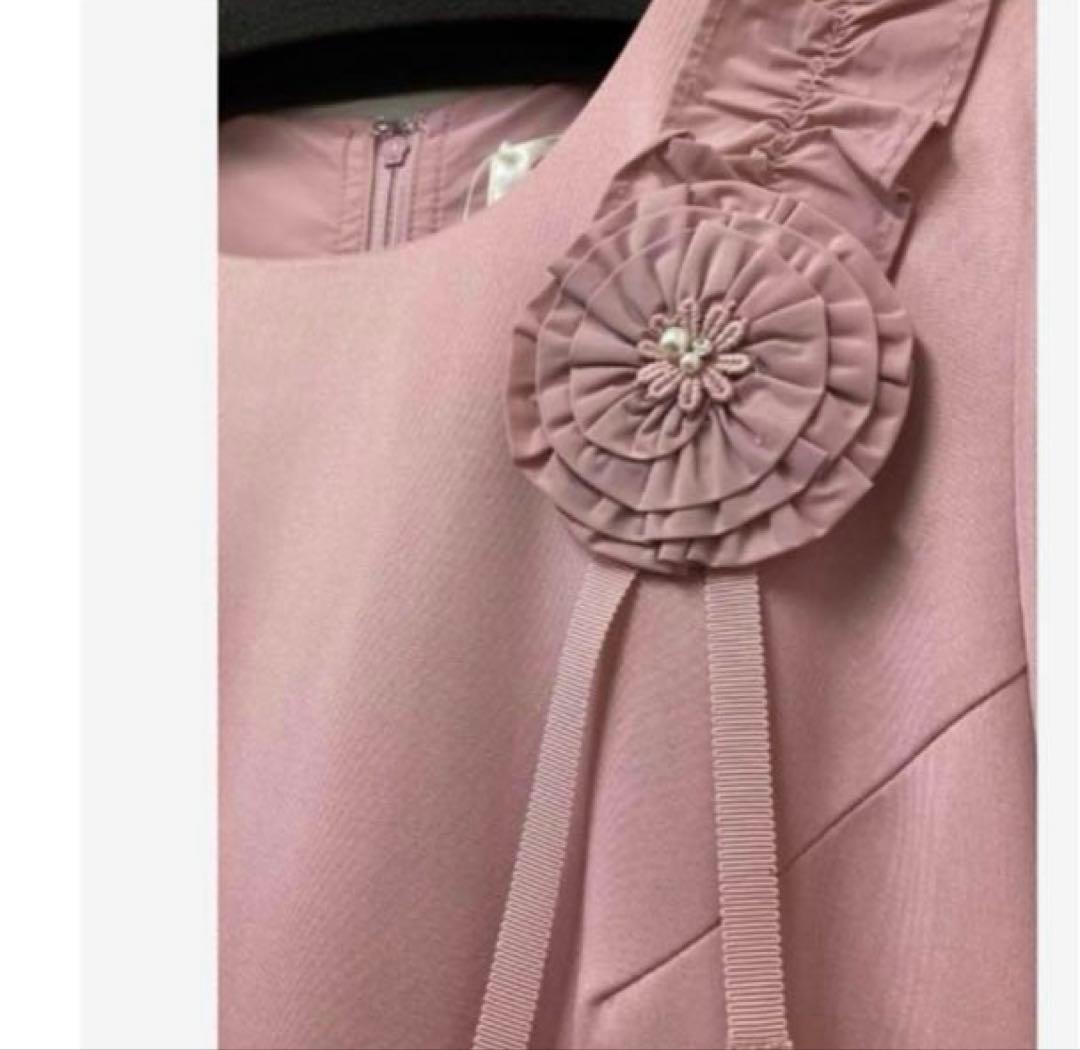 スーパービューティー♡ 袖フリルデザイン ダンボールニット×タフタワンピース