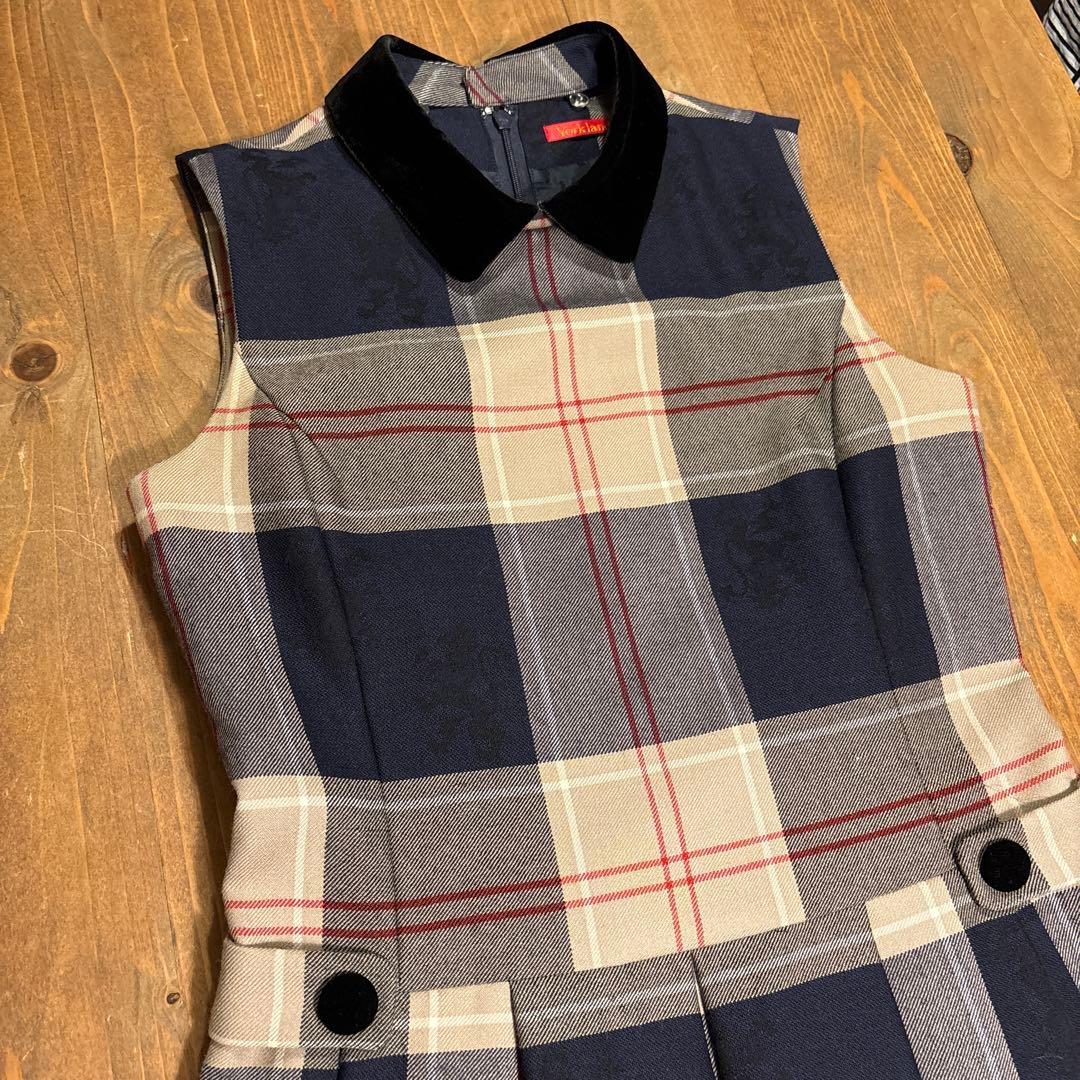 【美品 希少】Yorkland チェック ノースリーブワンピース