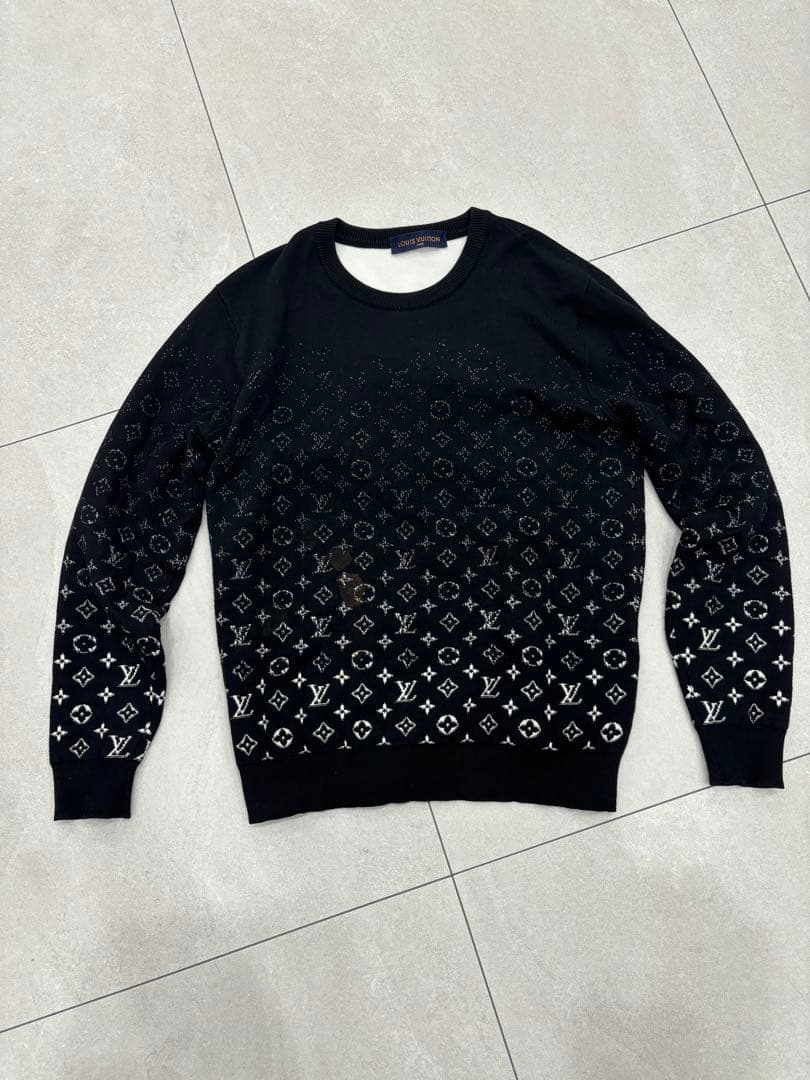 ルイヴィトン LOUIS VUITTON ニット　モノグラム ブラック メンズ