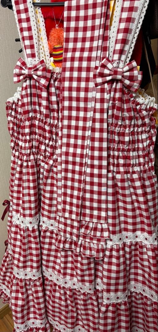 最終価格メタモルフォーゼ シャーリングリボンジャンパースカート　プラスサイズ