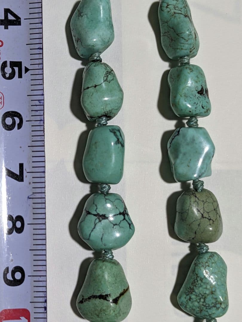 ♦年代物 ターコイズブルーネックレス S925 花形透かし留め具 スターリング