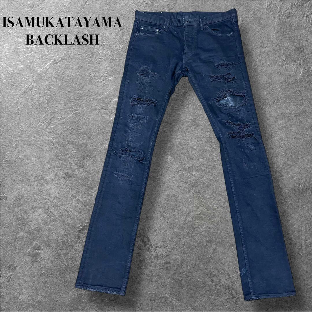 ダメージ加工 ISAMUKATAYAMA BACKLASH スキニーデニム 黒