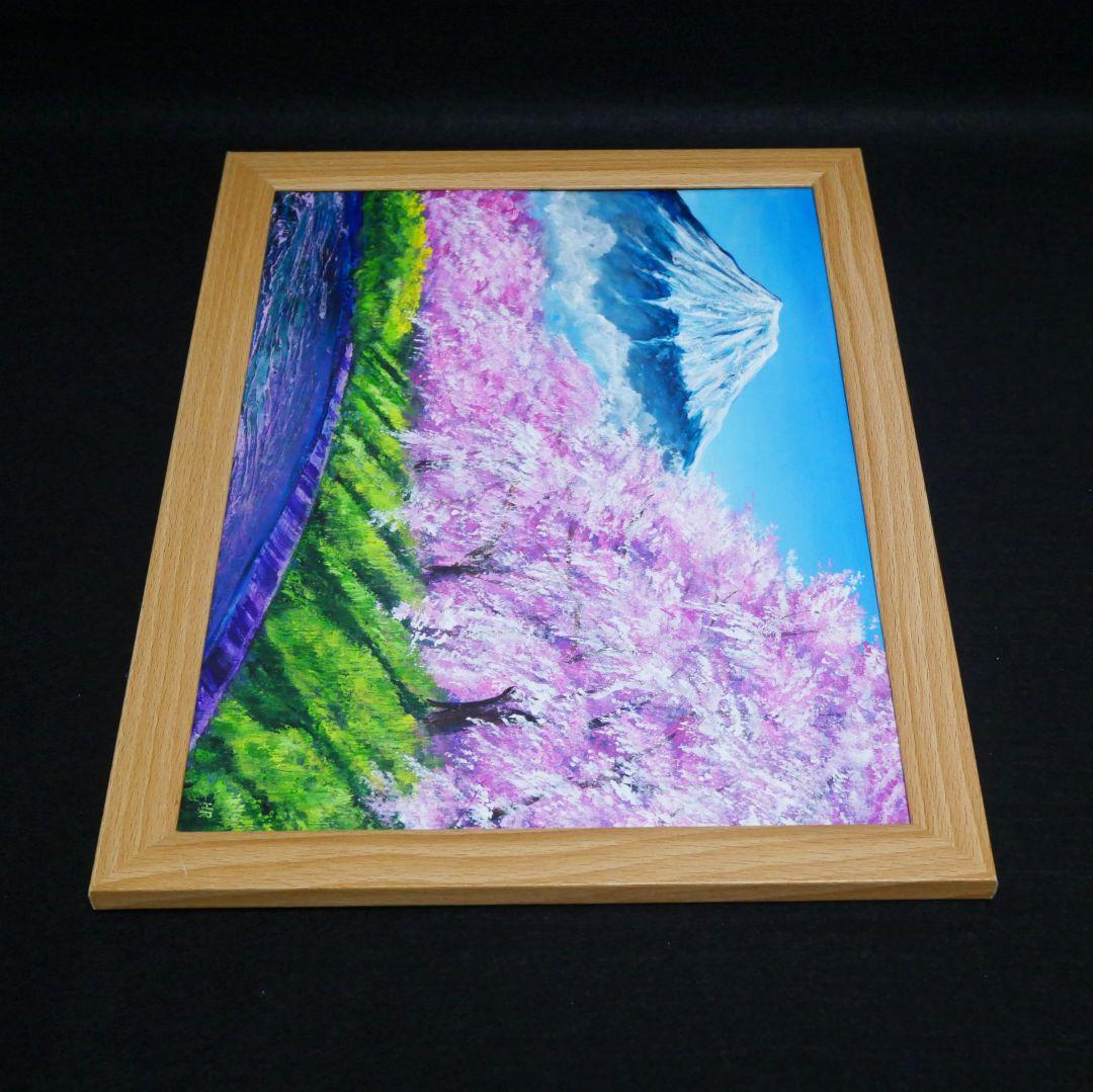 油絵 油彩 油彩画 絵 絵画【龍巌淵の桜】