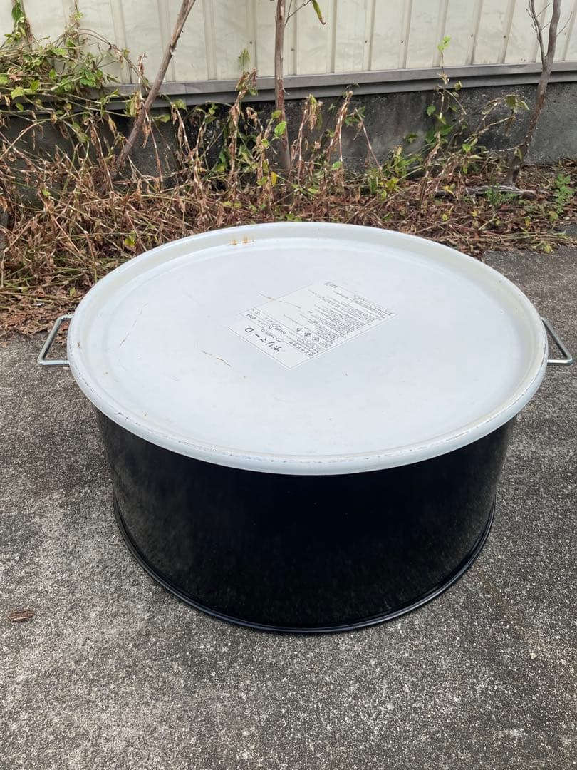nicepar-nishi ドラム缶 3分の1カット 蓋と持ち手付き