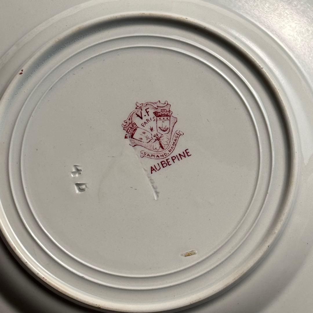 美品　フランスアンティーク　サンタマン　オーべピーヌ デザートプレート