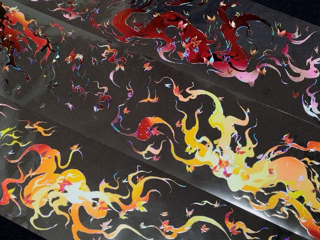 切売 943★ 海外 マスキングテープ マステ PET 装飾 背景 炎 瑠璃光