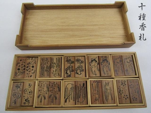 Y4-1203　◇茶道具 香道具 十種香札 ( 白竹製 ) 香用具◇