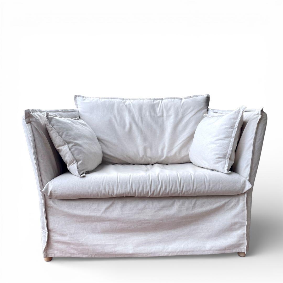 【廃盤品】 ikea イケア バックセーレン 1.5人掛 ナチュラル ホワイト