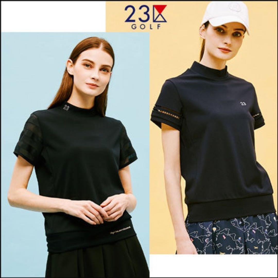【超美品】 23区ゴルフ ロゴポロシャツ イエロースカート ゴルフウェア