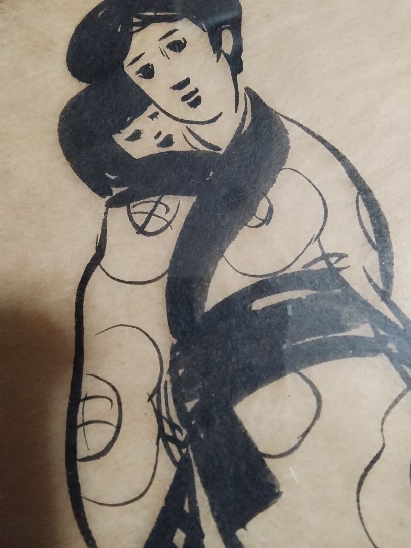 竹久夢二　十六の母　真作水彩画肉筆0号買取価格10万から300万円