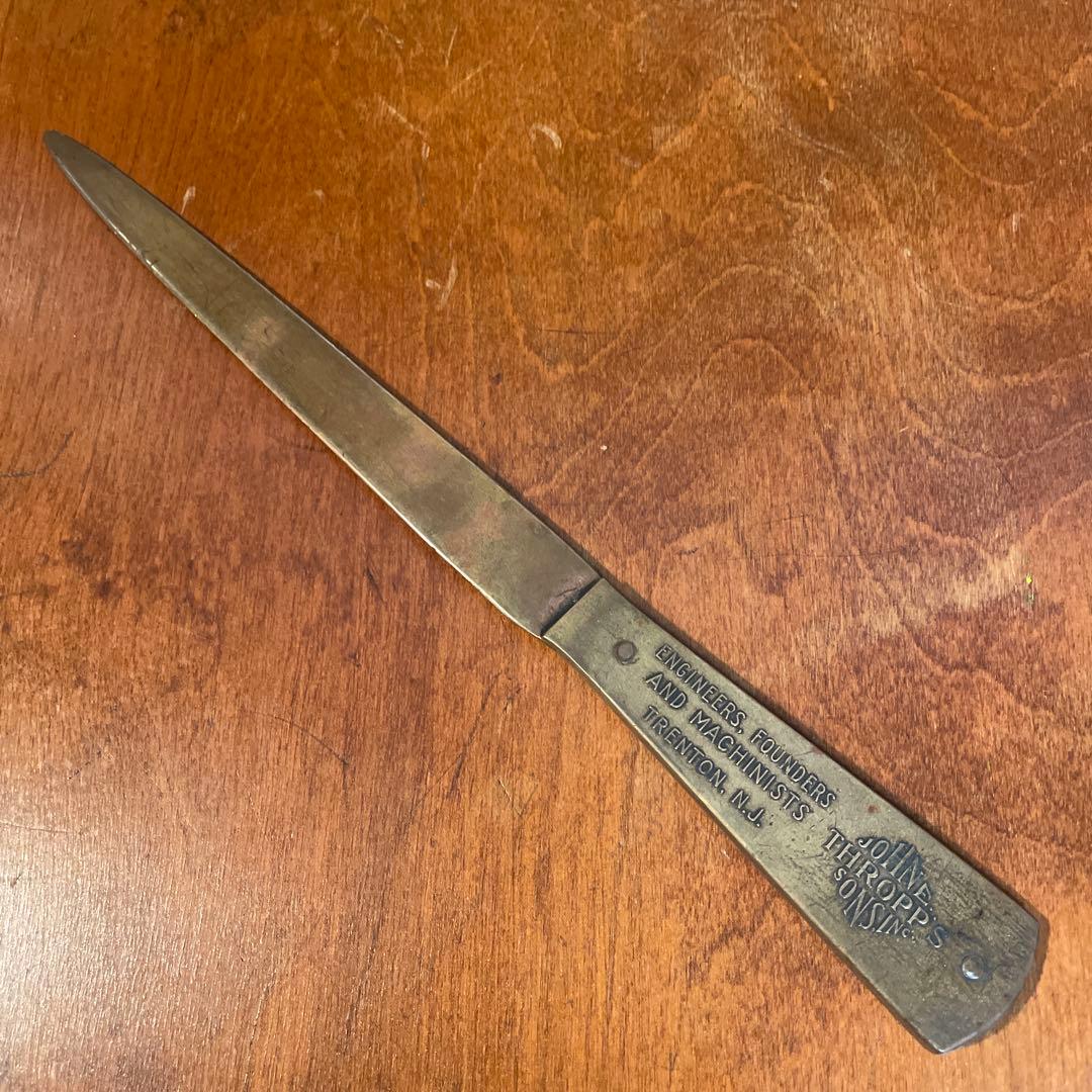 ヴィンテージ　ペーパーナイフ　USA ビンテージ　アンティーク　文鎮　真鍮