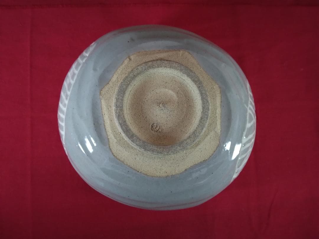 茶道具　　膳所焼 三島写　【俵茶碗　岩崎新定 陽炎園 】