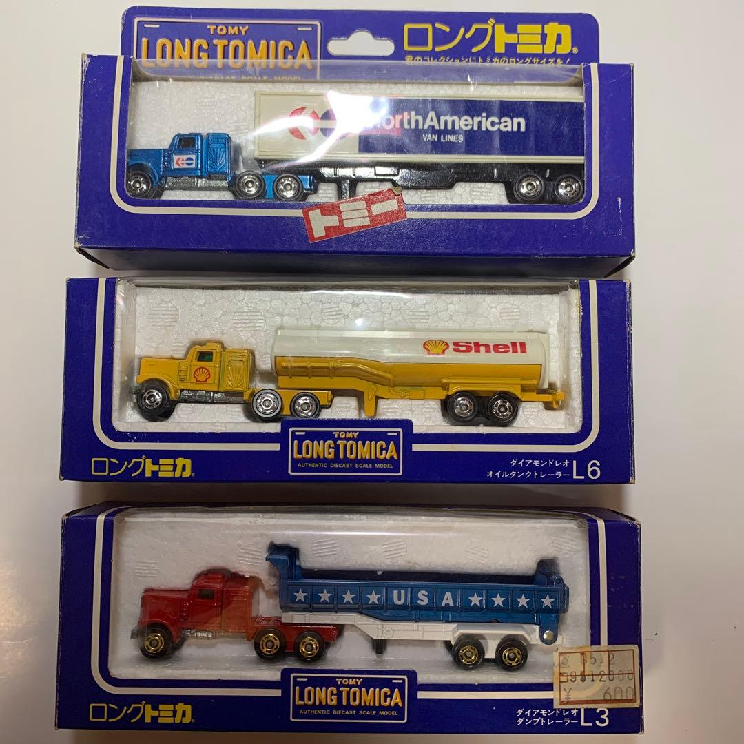 日本製ロングトミカ　ダイアモンドレオ　タンク　ダンプ　バントレーラー　3台セット