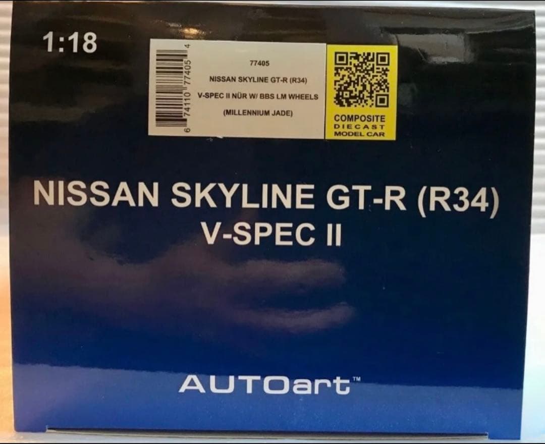 AUTOart 1/18 GT-R(R34) V-specⅡ NUR BBS ☆