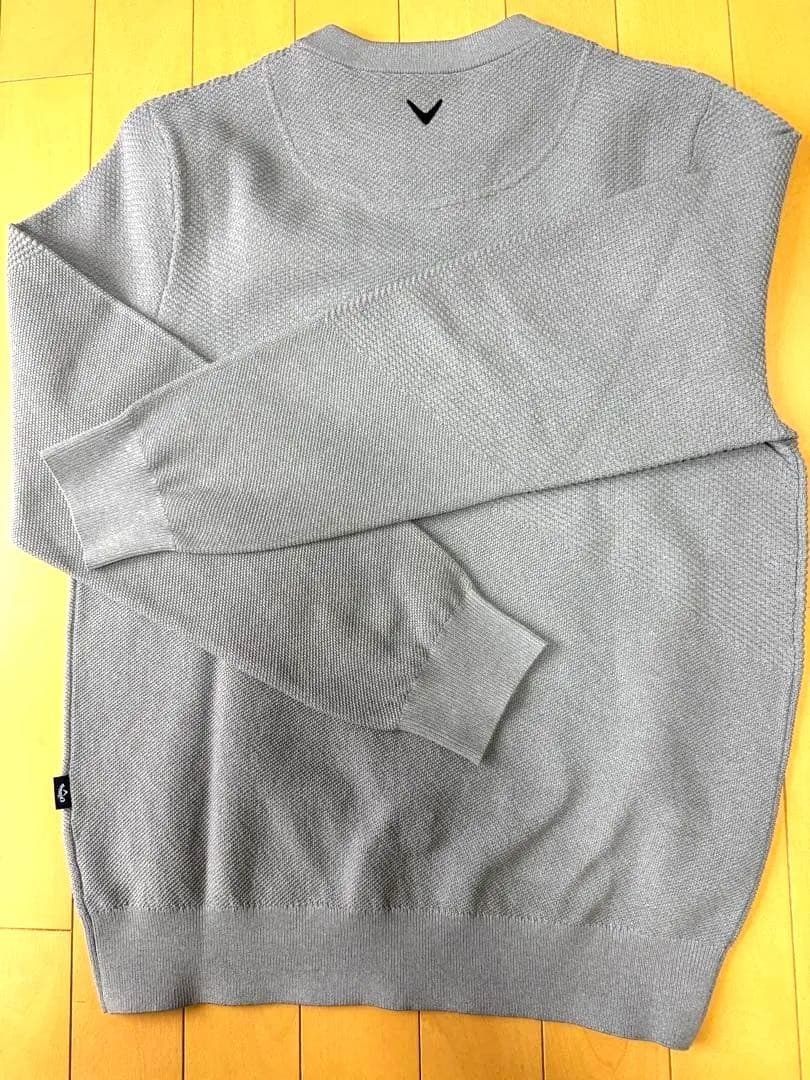 超美品Callaway（キャロウェイ） カノコ編みクルーネックニット （グレー）