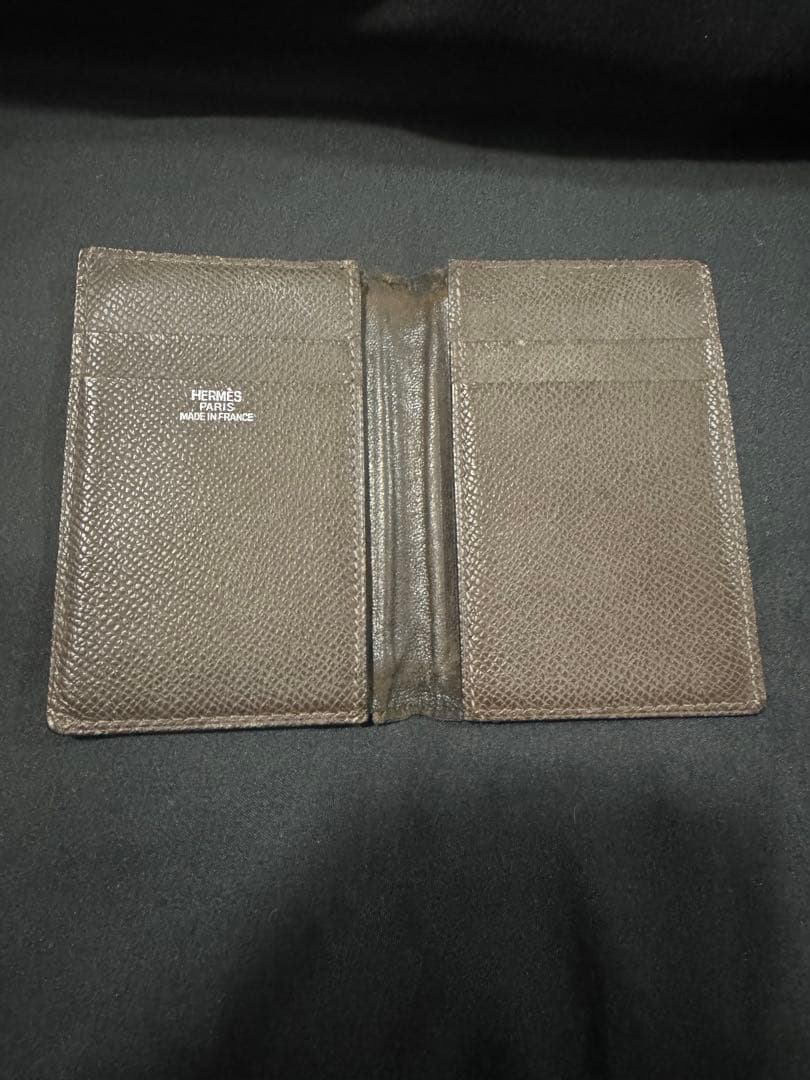 HERMES エルメス ブラウン レザー 名刺入れ カードケース