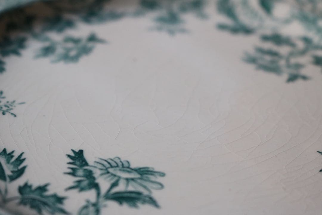 LONGCHAMPS デイジー　ブルーグリーン　デザート　プレート　フランス