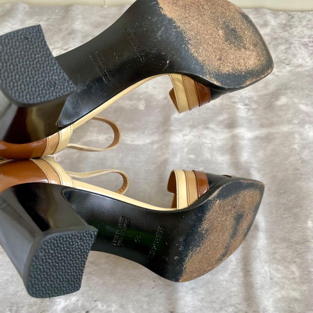 エルメス アンサン サンダル ヒール マルチカラー 36サイズ