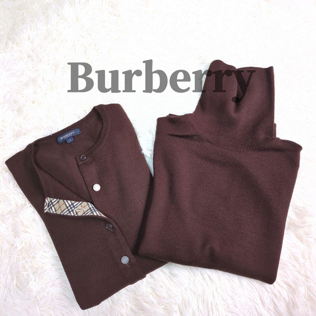BURBERRY LONDON アンサンブル　カーディガン ニット ブラウン