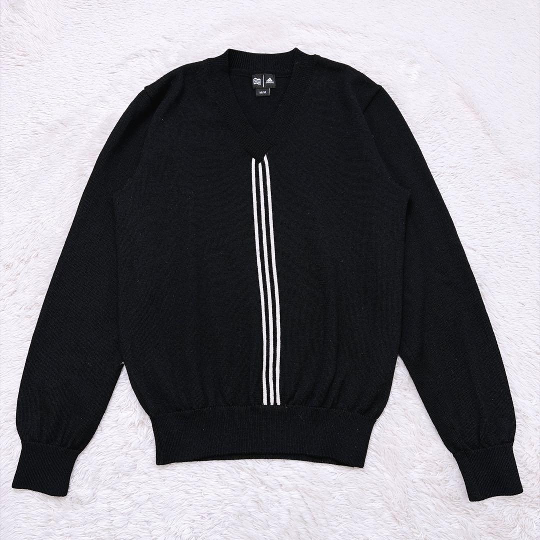 【希少】アディダス ゴルフ テーラーメイド期 ウールニット M 日本製 ブラック