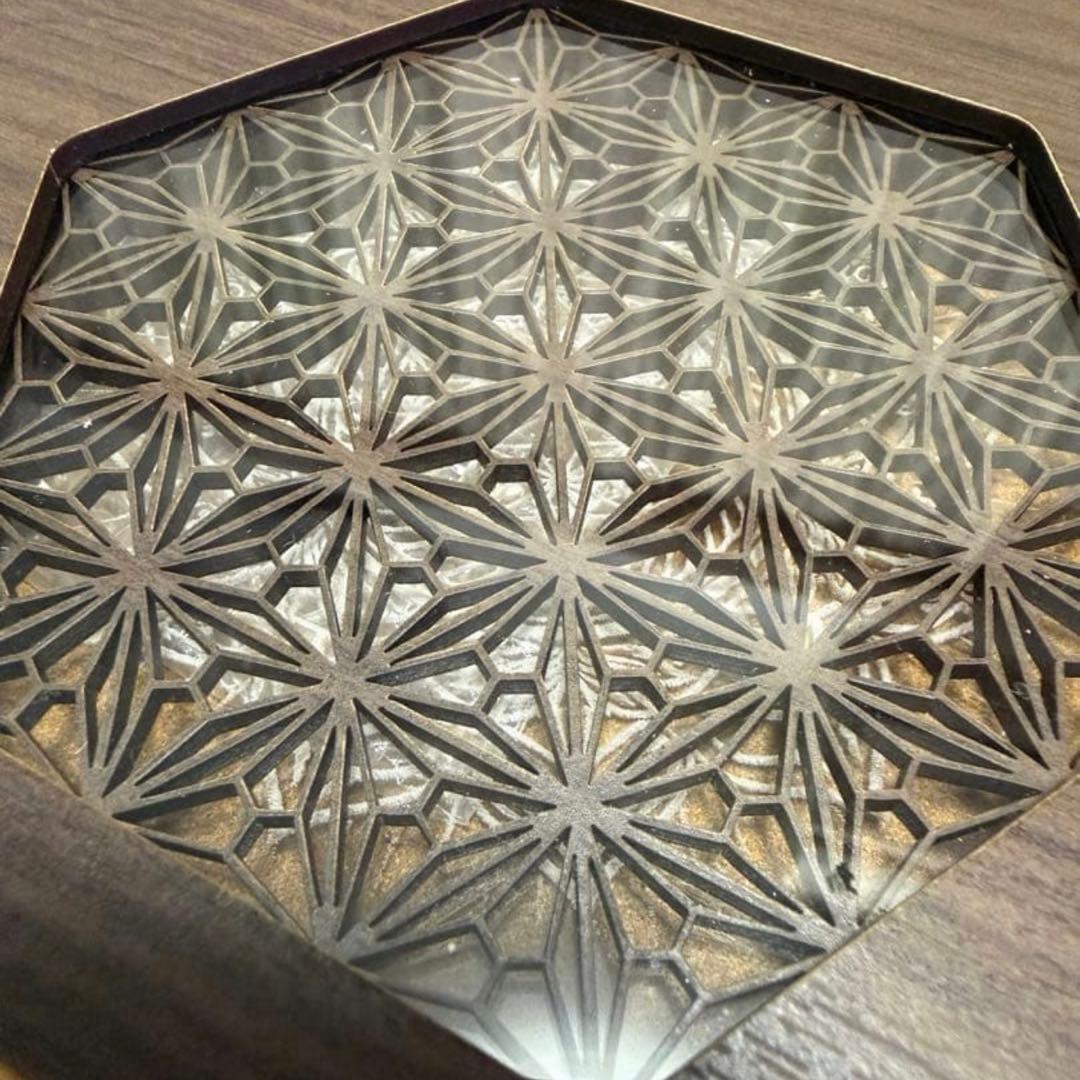 完売品　アサガラワークス　LEDコースター　麻柄　二重麻エボニー　濃