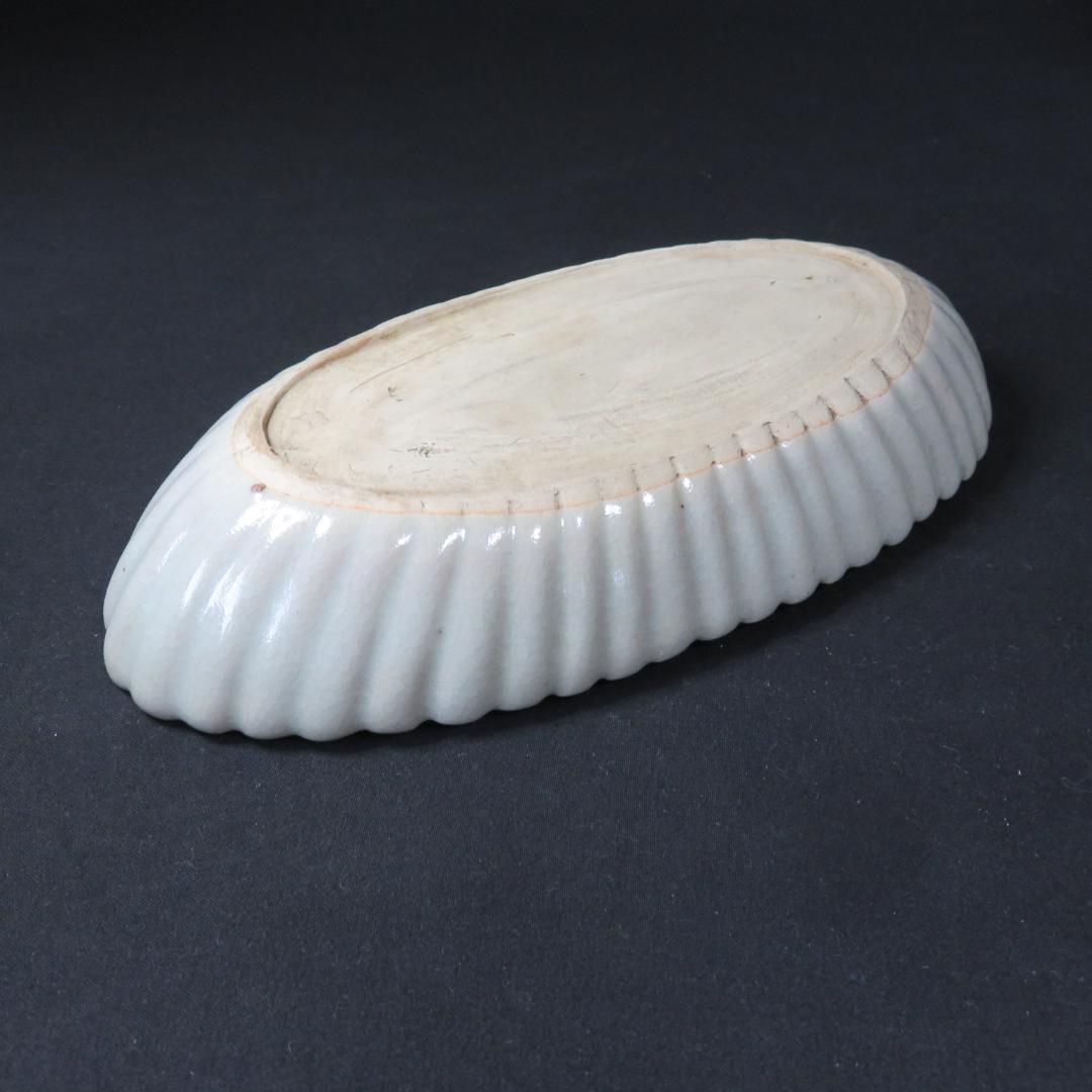 長皿 変形皿 歪み 染付 菊花型 5枚 松 古伊万里