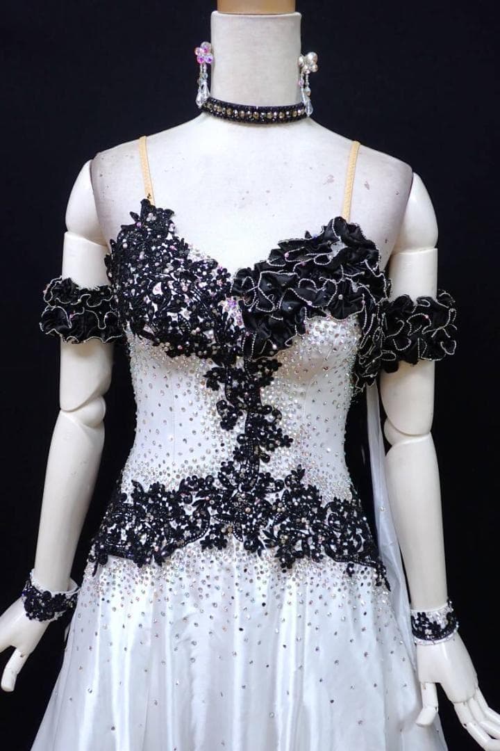 6354★Sサイズ★日本製オーダー★オフ白/スタンダードドレス☆社交ダンス