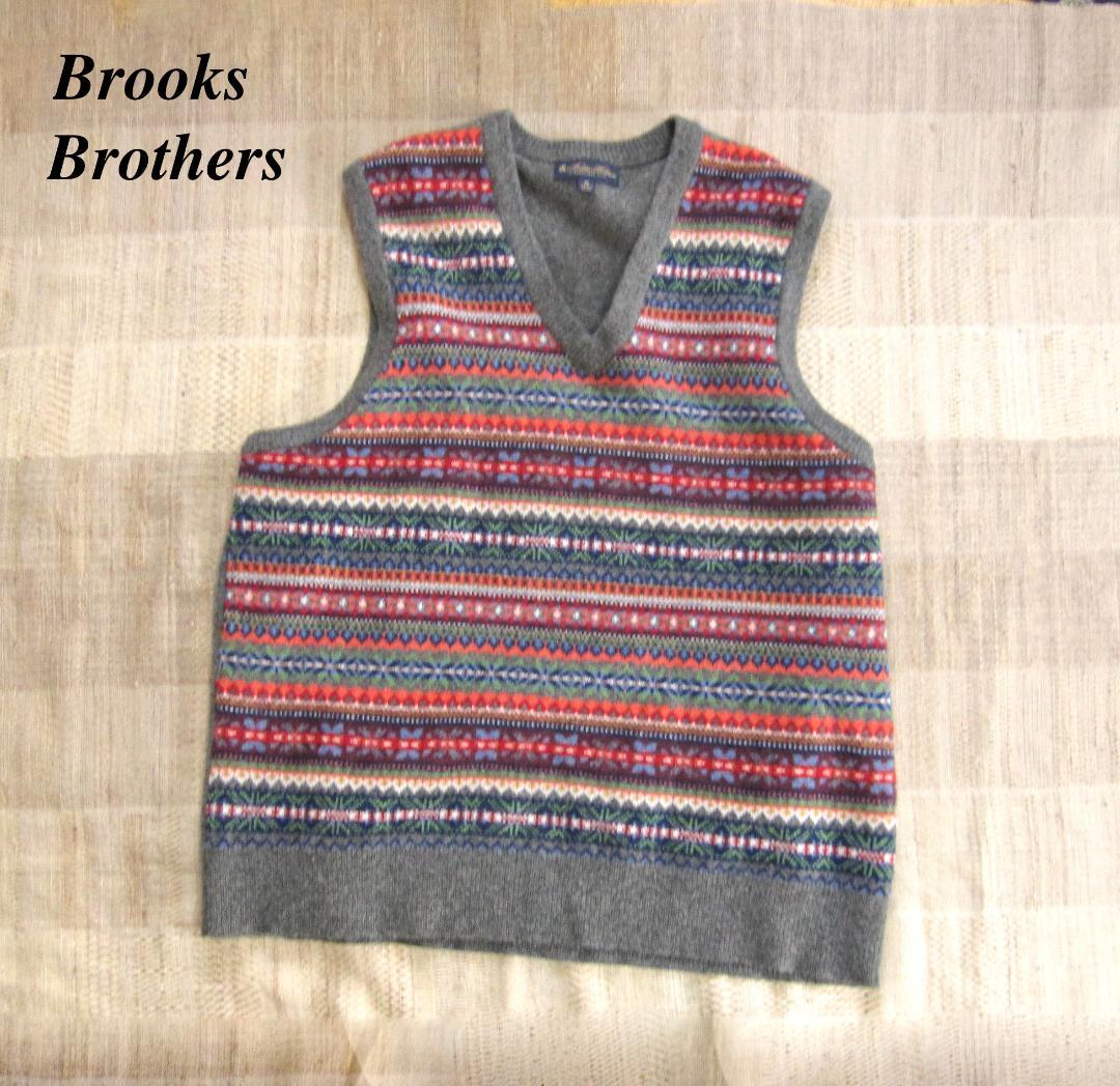 Brooks Brothers フェアアイル柄 ニットベスト XL
