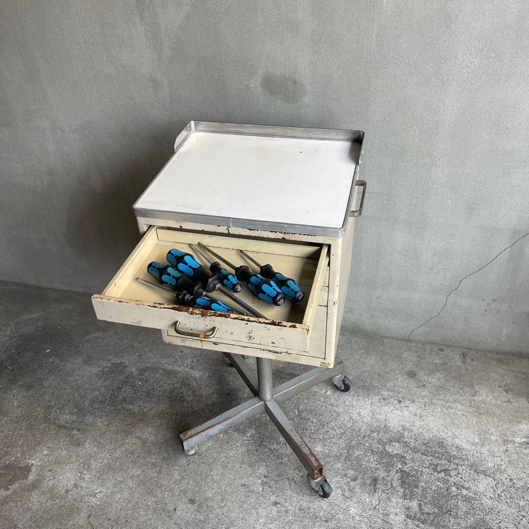 インダストリアル　ビンテージ デンタルキャビネット　工具箱　作業台