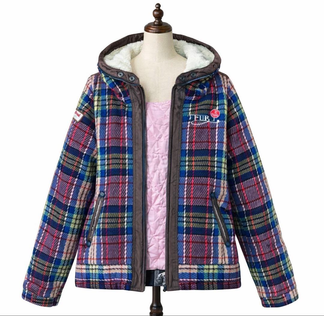 FUBU チェック柄 フリースジャケット