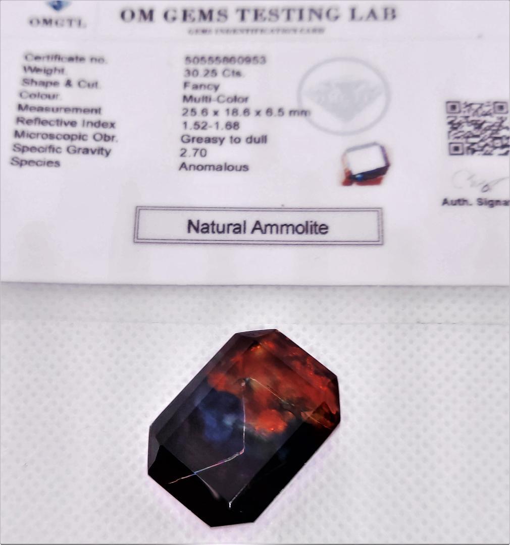 アンモライト 30.25Ct 証明証付 オパール アンモナイト パワーストーン