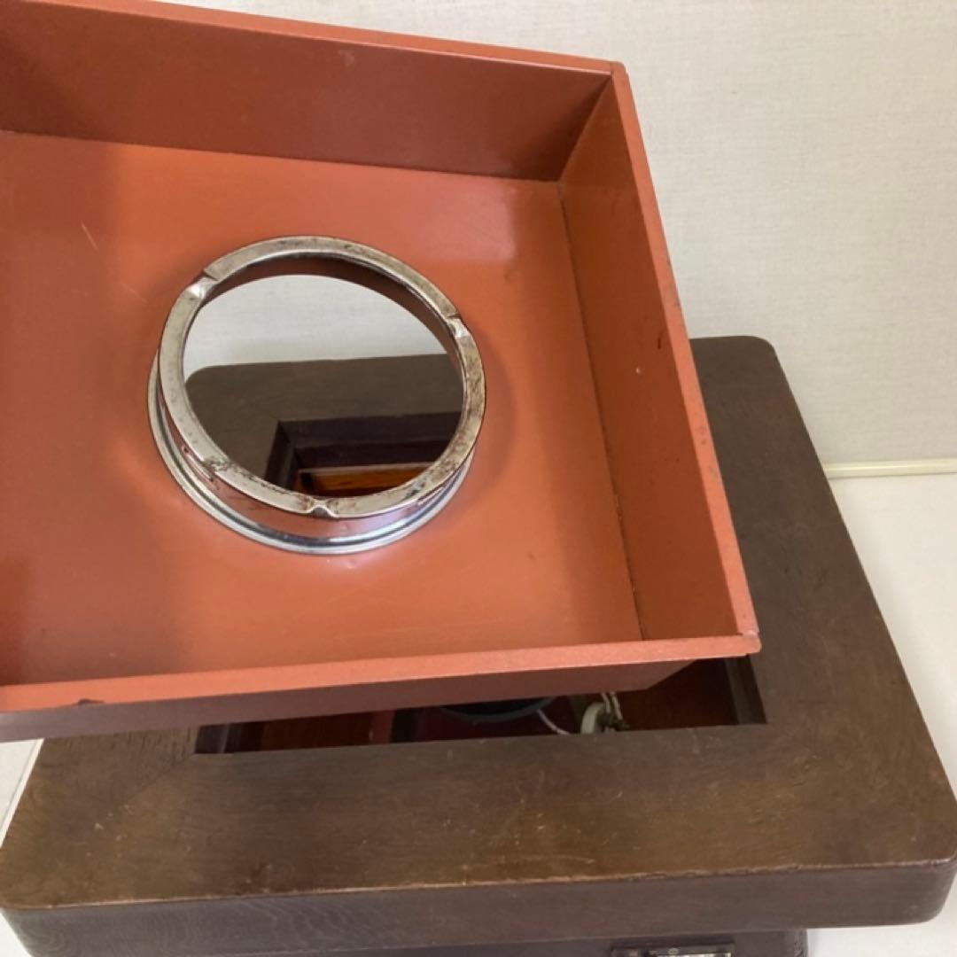 日立 電気火鉢 コンロ ストーブ 座卓 木製 関西 縁付き 昭和レトロ 難有り