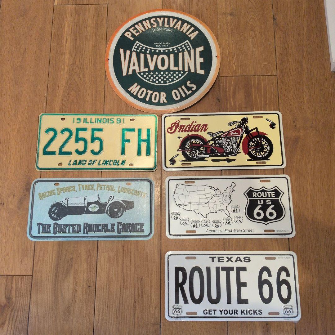 アメリカン 看板 ガレージ ナンバープレート ルート66 レトロ まとめ売り