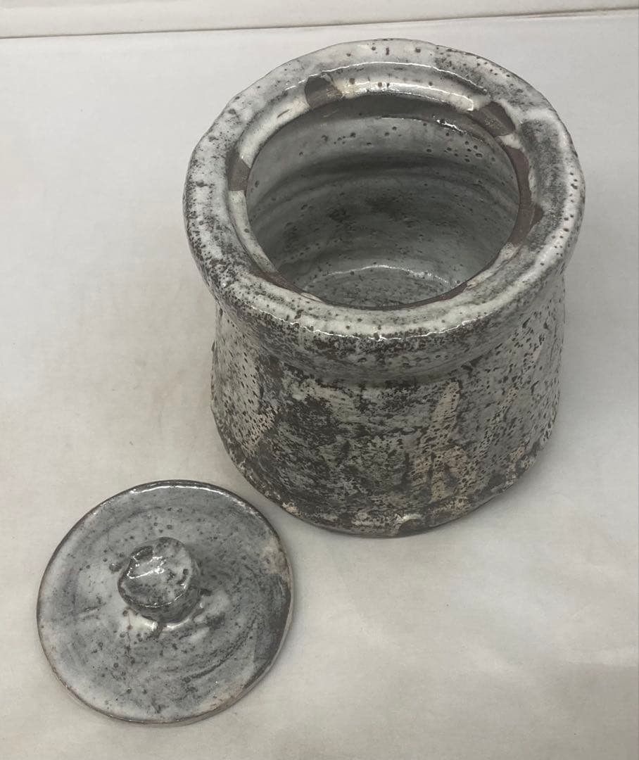 B539b 鼠志野 水指　作者不詳　木箱無し　茶道具