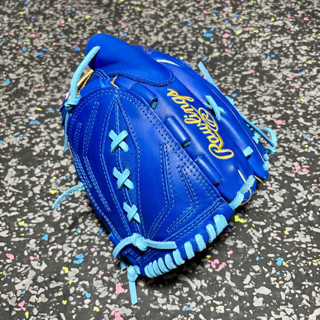 ローリングス 投手用 軟式用 グローブ ハイパーテック ブルー ゴールド 野球