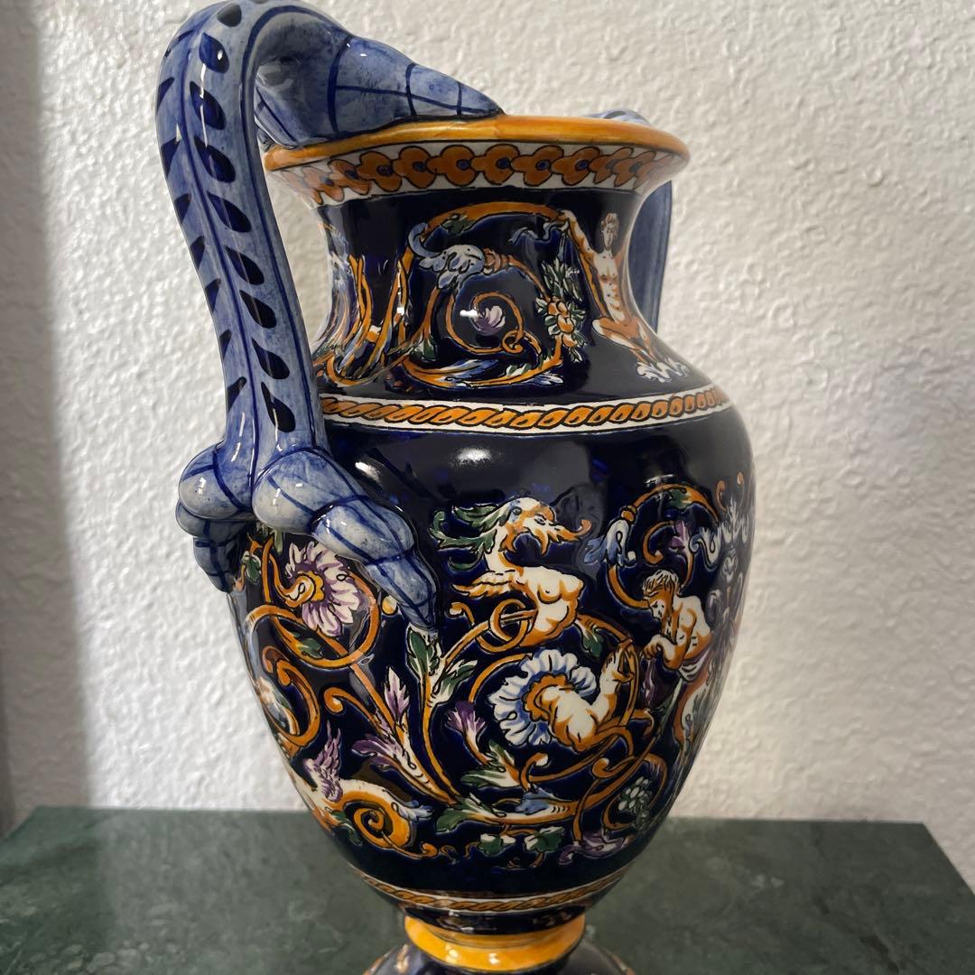 GIEN ジアン　フランス　花瓶　花びん　アンティーク　花器　取って付き　洋風