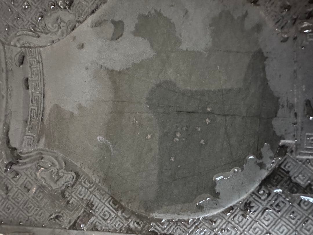 硯　中国硯　唐木ケース　金星　水波紋　書道　文房具　古美術　花瓶形