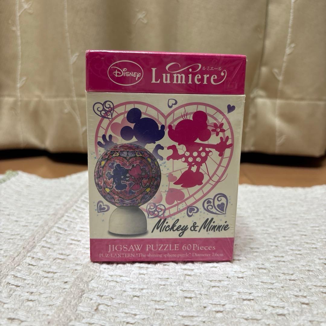 【未使用】ミッキー＆ミニー(ルミエール) 3D球体立体パズル 60ピース