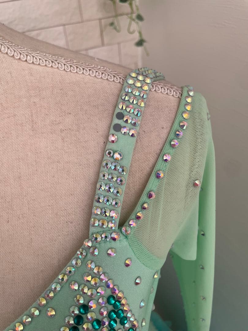 社交ダンス　スタンダードドレス⭐️ミントグリーンドレス