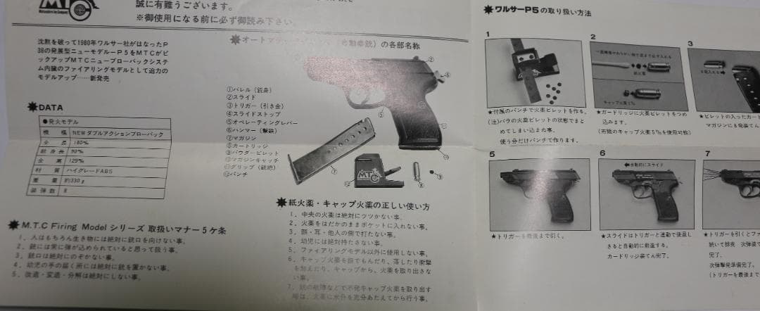 超希少！マツシロ製AＢＳ樹脂モデルガン ワルサーＰ５ 銀　未発火 合法品