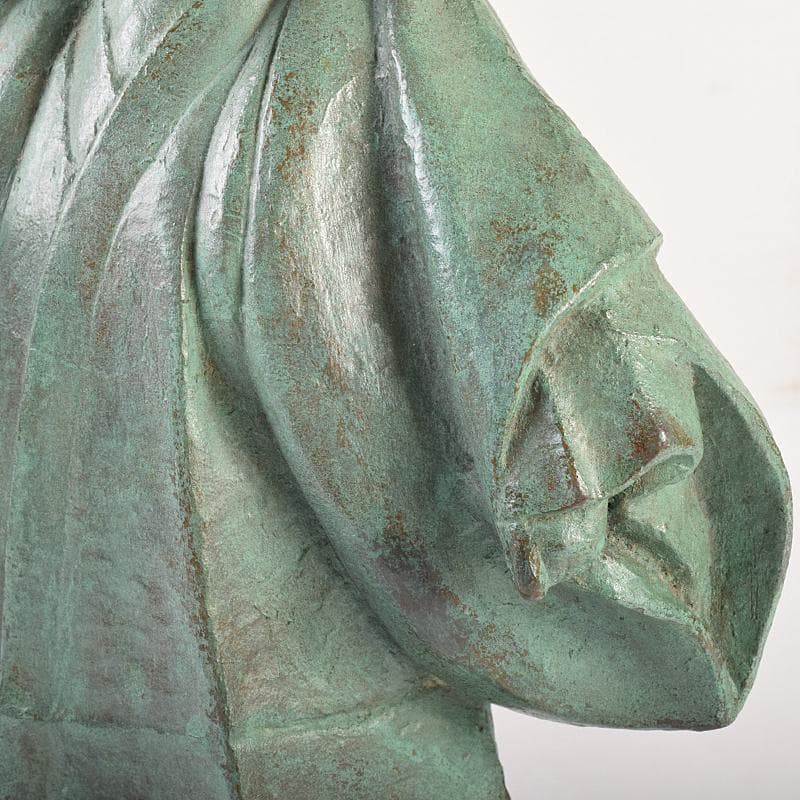 山本雲涛作　鋳銅　三井寺舞　原型　紺谷英儀　置物　共箱　M　R7831