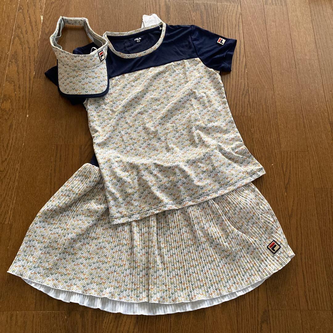 FILA テニスウェア 半袖シャツ＆スコート＆サンバイザー