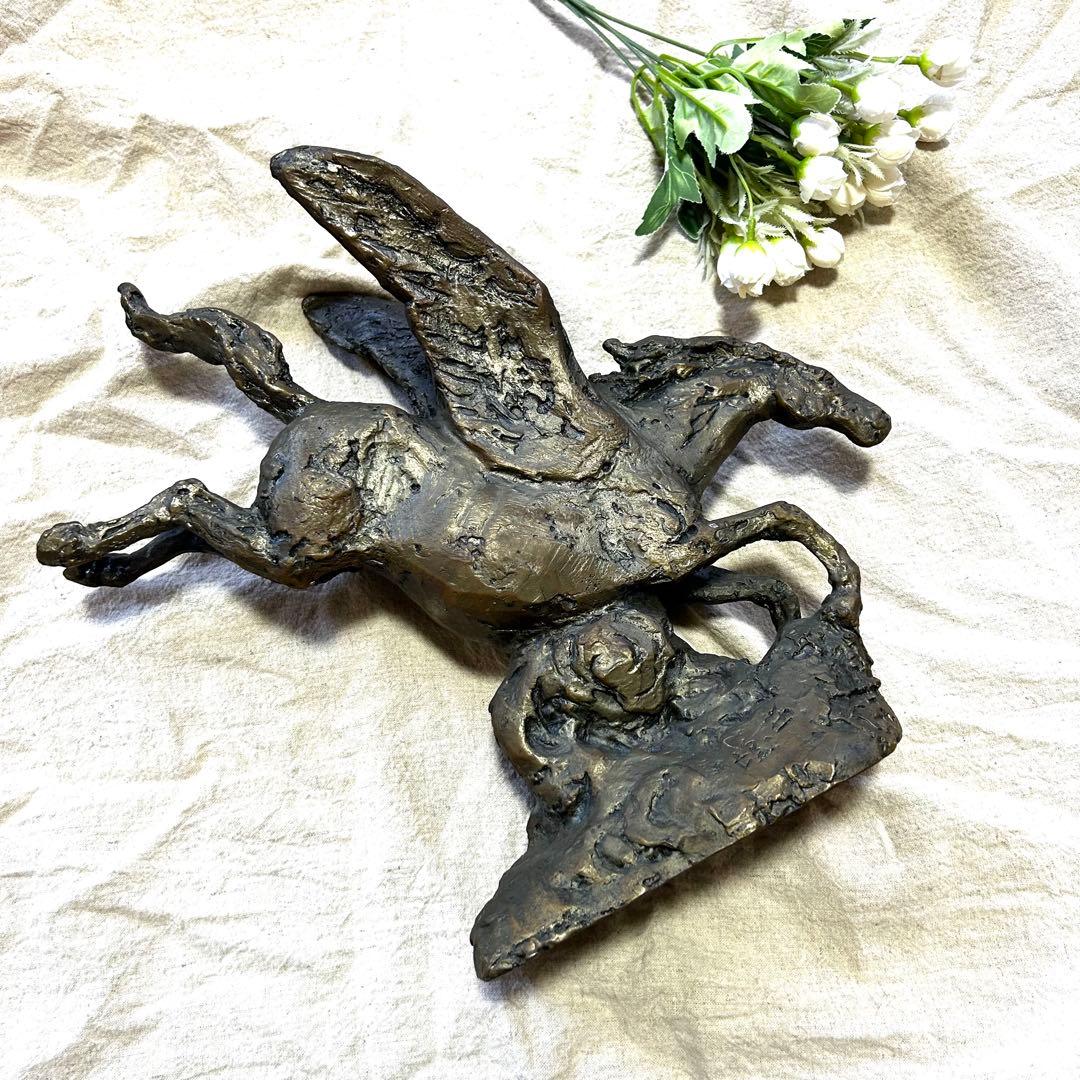 北村西望作 ブロンズ像 ペガサス 彫刻 春駒に題す 「春風」 置物 オブジェ 馬