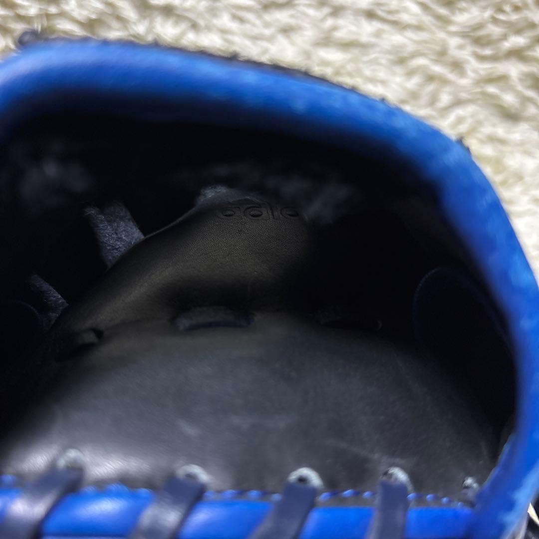 adidas アディダス 軟式 野球グローブ 一般 大人用 本革 希少ブルー 青